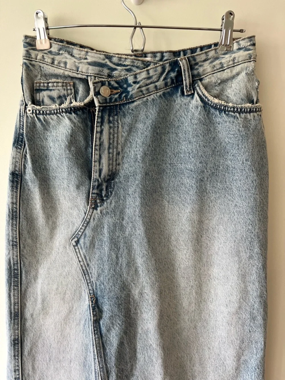 Zara Denim Skirt Front Slit Size XS - Picture 4 of 10